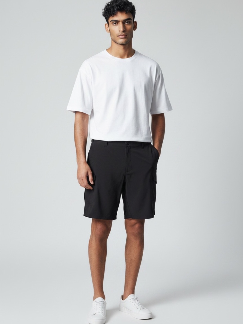 Lululemon Mens Commission Cargo Black Short Stretch Performance Fabric Size 38
